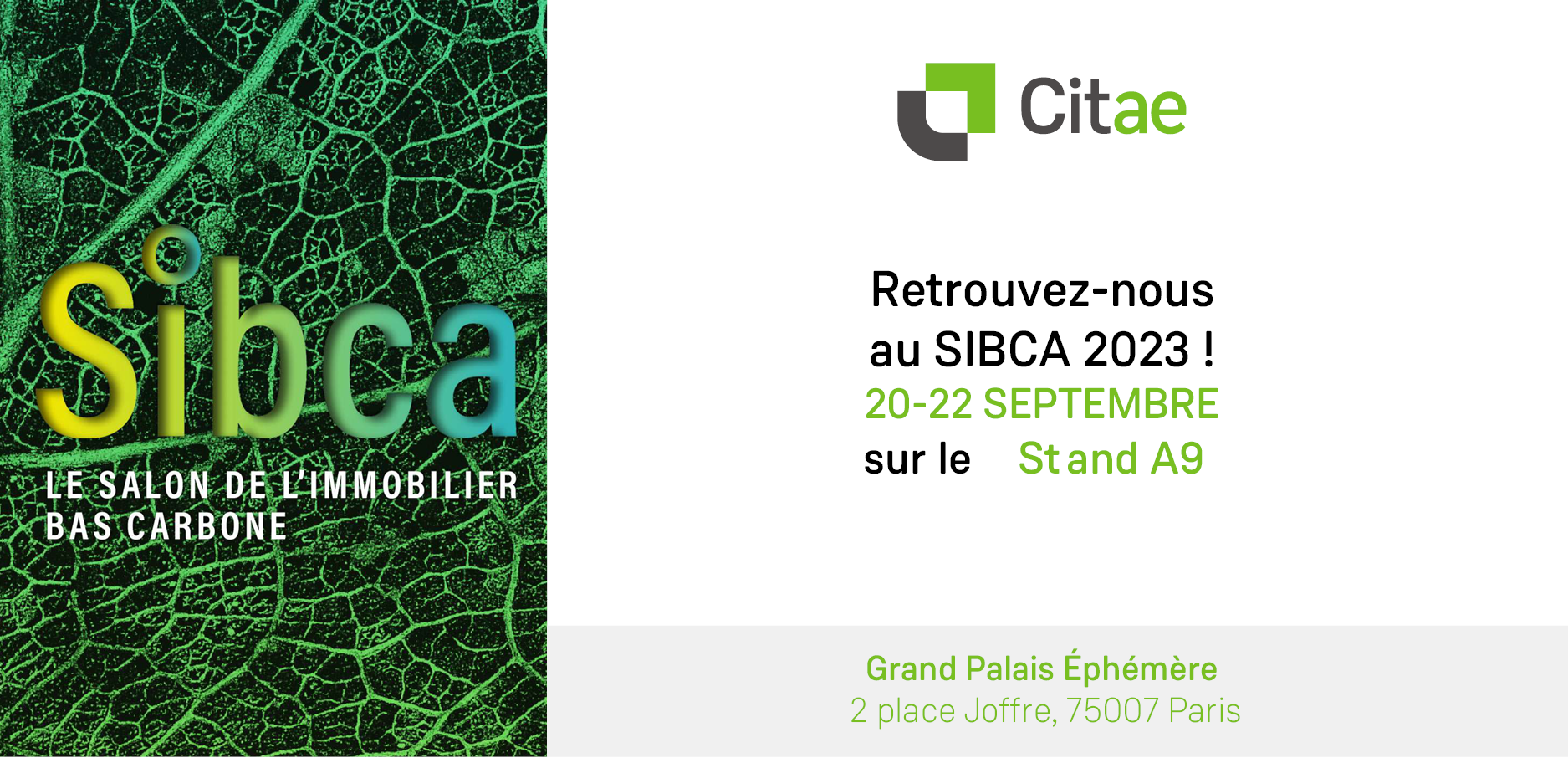 Citae stand A9 au Salon de l’Immobilier Bas Carbone !