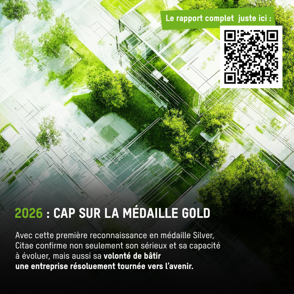 Objectif 2026, médaille Gold Ecovadis pour Citae